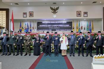 Gubernur Arinal dan Wagub Chusnunia Hadiri Rapat Paripurna HUT RI ke-76 melalui Virtual